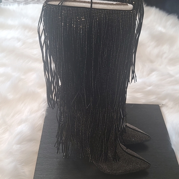 INC International Concepts Shoes - New Inc Diamond Fringe Boots Size 7 with original box